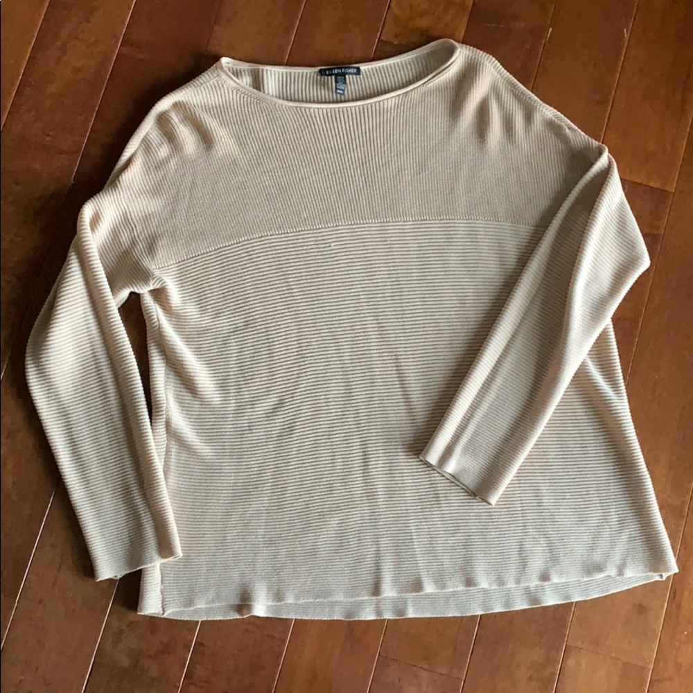 Eileen Fisher Tencel tan sweater Medium